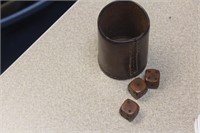 Vintage Leather Dice Holder