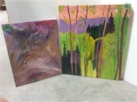 2 Paintings On Canvas (1 Signed Jewell)