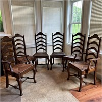 Ladderback Rush Seat Dining Chairs (6)