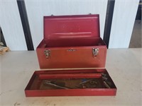 Metal tool box with misc. Tools