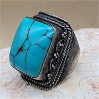 STERLING SILVER W TURQUOISE RING SZ 9
17G