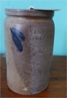 Primitive blue and gray stoneware ½ gallon