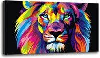 Lion Art Print  Large 20x40inch  Ready to Hang.