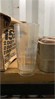 20oz Beer plastic jug &  Glasses