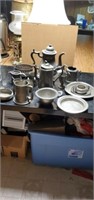Large lot of vintage pewter items