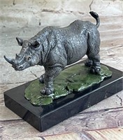 Signed Salvador Dali Rhino Bronze Sculpture