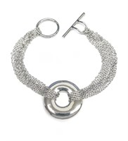 Silver- Multi Strand Circle Design Bracelet