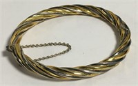 Sterling Silver & Goldwash Twist Bangle Bracelet