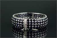 37.4ct Sapphire Sterling Silver Bracelet CRV $1599