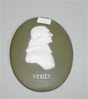 Green jasper 'Wesley' plaque