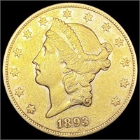 1893-S $20 Gold Double Eagle CLOSELY UNCIRCULATED