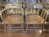 4 Walsh Simmion Oak Round Back Chairs