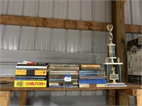 Assorted Car Related Books, Trophy
