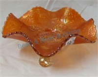 6" marigold water lily footed bowl