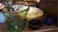 6 pieces of colored glass, green glass mixing