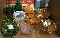 Shelf lot 10 pieces of colored glass, green