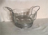 Vintage Arcaro Glass Serving Bowl with Stand