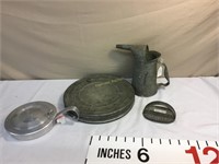 Metal  pieces- film canister,oil can, grater,