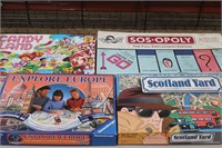 4 Assorted Vintage Games SOS-Opoly, Candyland,