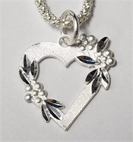 $70 Silver Heart 18" Necklace