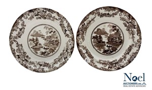 2 Decorative Stoneware Plates From Calumet Farm