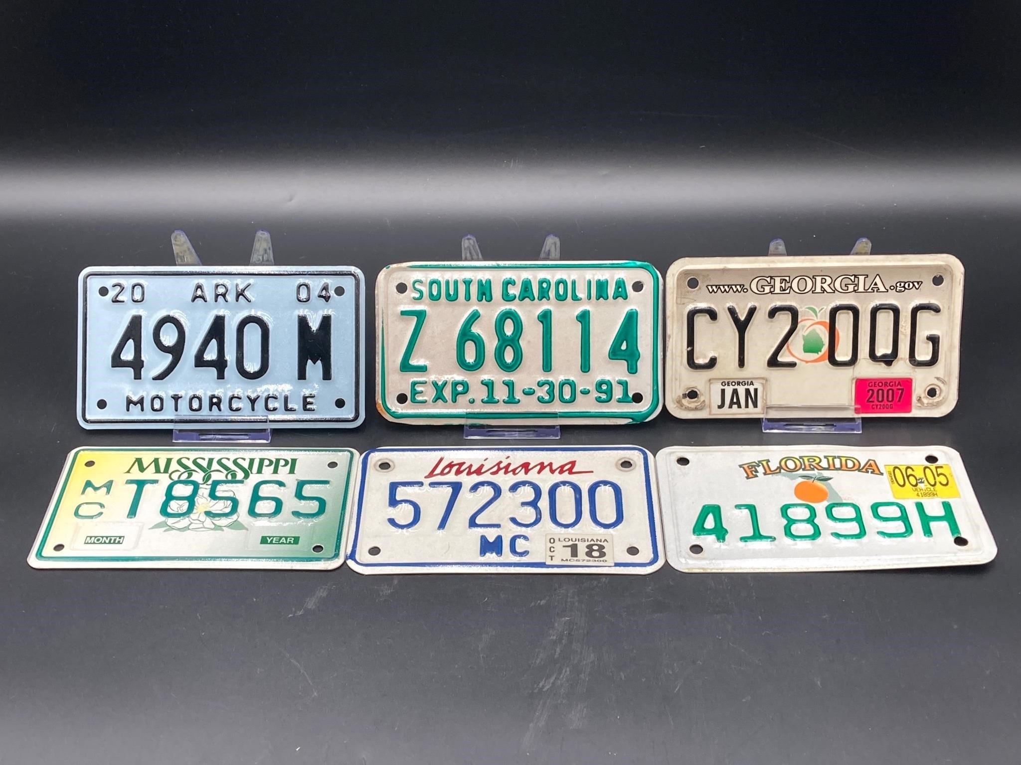 Southern States Motorcycle License Plates