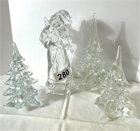 Vintage Glass Christmas Trees and Mikasa Angel