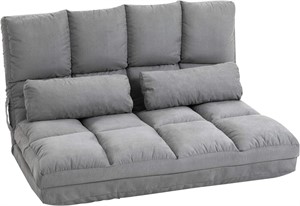 HOMCOM Convertible Floor Sofa Chair  Folding Couch