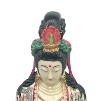 Buddha Goddess Guan Yin with Lotus Statue - Resin