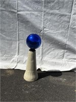 Cobalt Blue Gazing Ball on Stand