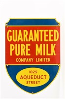 GUARANTEED PURE MILK COMPANY SHIELD SSP SIGN