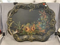 Vtg Painted Metal Service Tray