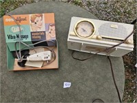 Vintage clock radio and face massager