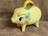 Vintage Mexican Style Ceramic Piggy Bank