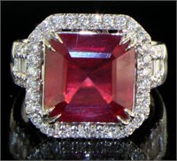 14kt Gold 8.56 ct Ruby & Diamond Ring