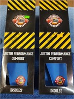 2 Boxes of 2 Justin Performance Comfort Insoles -