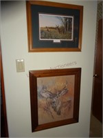 (2) Framed Deer Prints