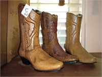 3 resin cowboy boots. Approx 8 1/2 inches tall