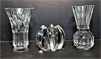 Val St. Lambert Crystal Vases & Paperweight