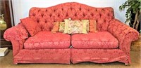 Vintage Hickory & White Tufted Sofa