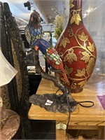 Parrot design stained glass lamp