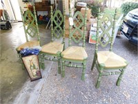 High Back Chairs - Green Set of 4 (vintage) and