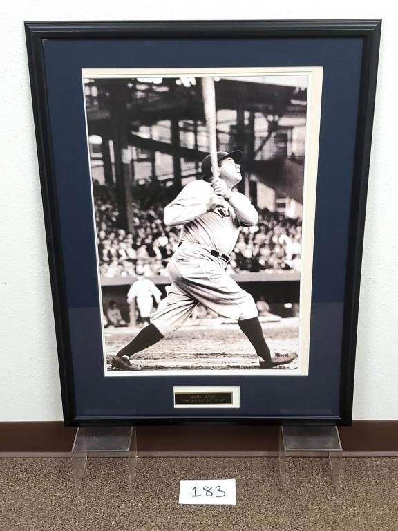 Babe Ruth Framed Baseball Print (No Ship)