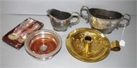 Vintage silver plate milk jug & sugar bowl set