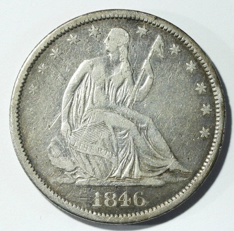 1846-O SEATED LIBERTY HALF VG