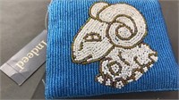 New Indeed Beaded Aries Zip Pouch
