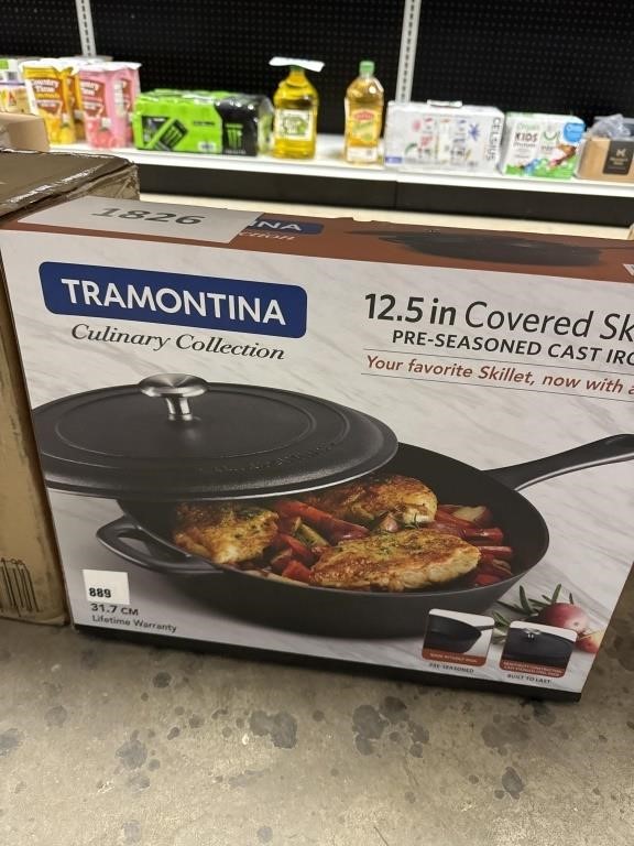 Tramontina 12.5 Covered Cast Iron Skillet