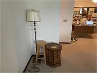 End Table, Stool, Lamp