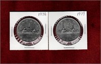 CANADA 1978 1979 NICKEL DOLLARS