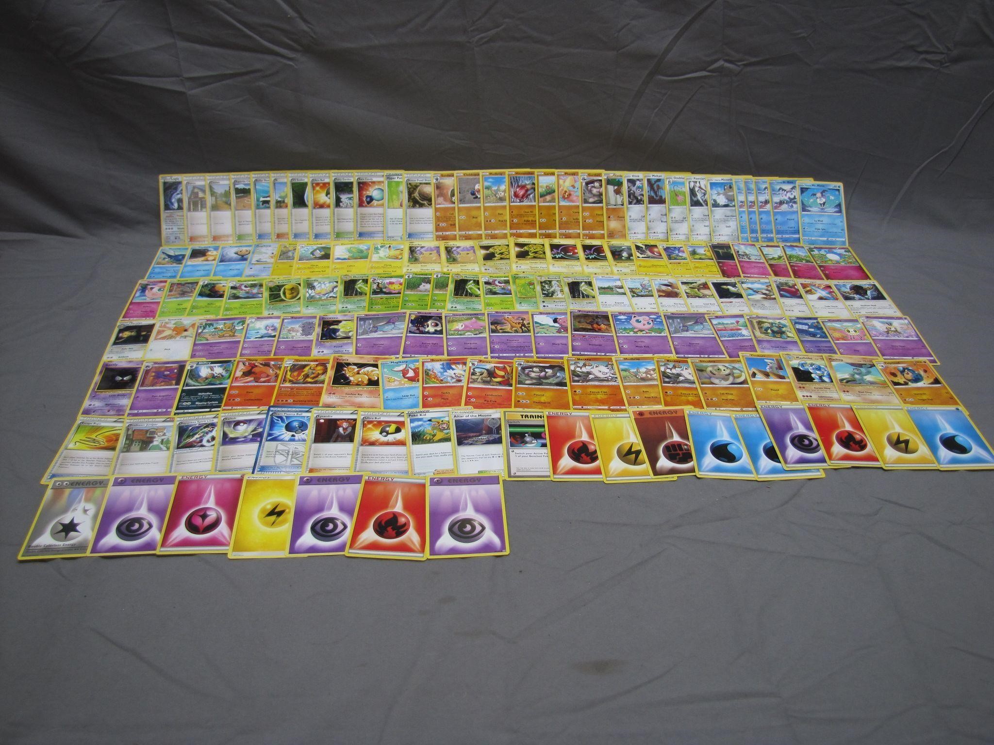 Lot of Pokemon Trading Cards with Tin Box